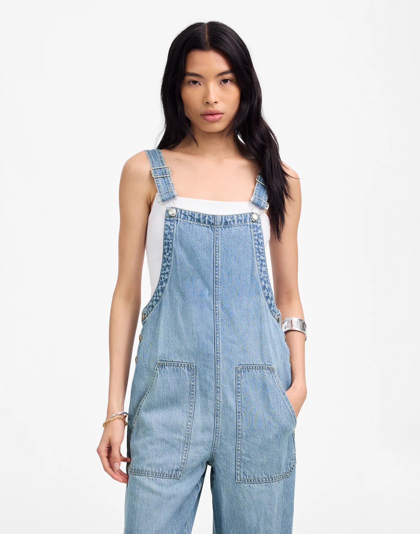 Wide-Leg Overalls in Ashbury Wash: Airy Denim Edition Product Image