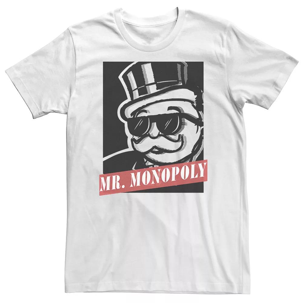 Big & Tall Monopoly Mr. Monopoly Graphic Poster Tee, Men's, Size: XL Tall, White Product Image