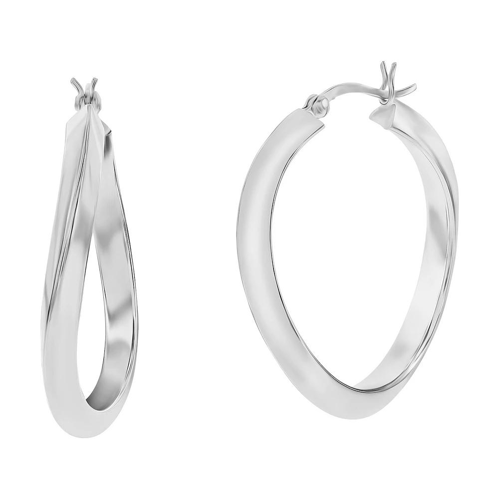 Argento Bella Twist Hoop Earrings, Women's, Sterling Product Image