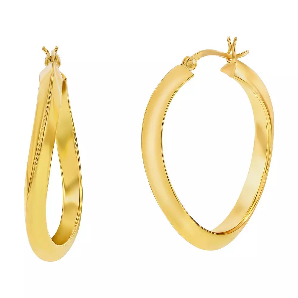 Argento Bella Twist Hoop Earrings, Women's, Gold Tone Product Image