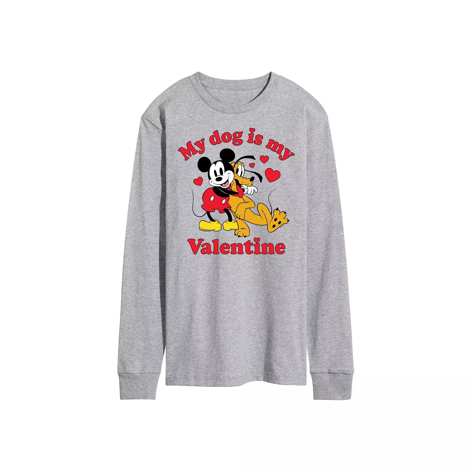 Disney's Men's Dog Valentine Long Sleeve Tee,  Product Image