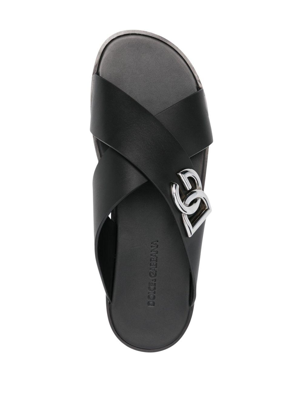 DG-logo leather sandals Product Image