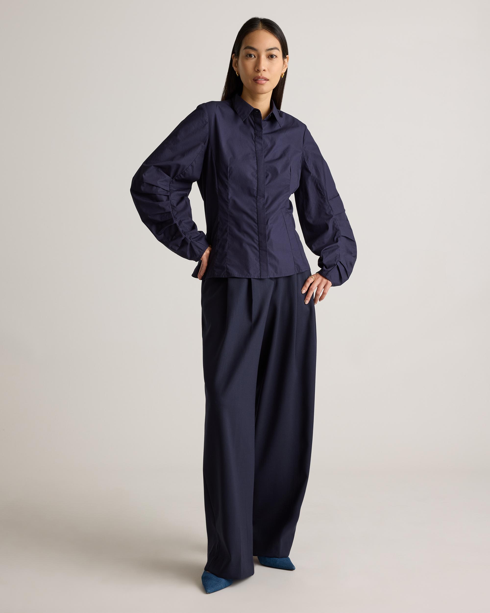 Quince | Women's Poplin Balloon Sleeve Shirt Organic Cotton Product Image