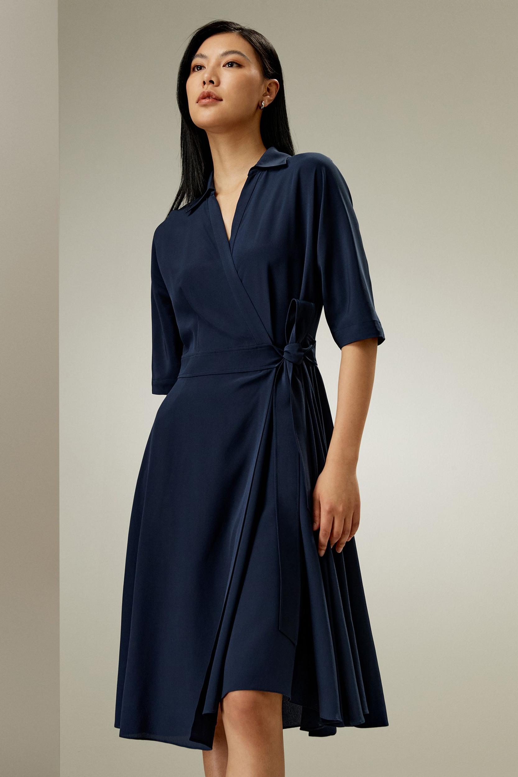 Front Tie Wrap Dress Product Image