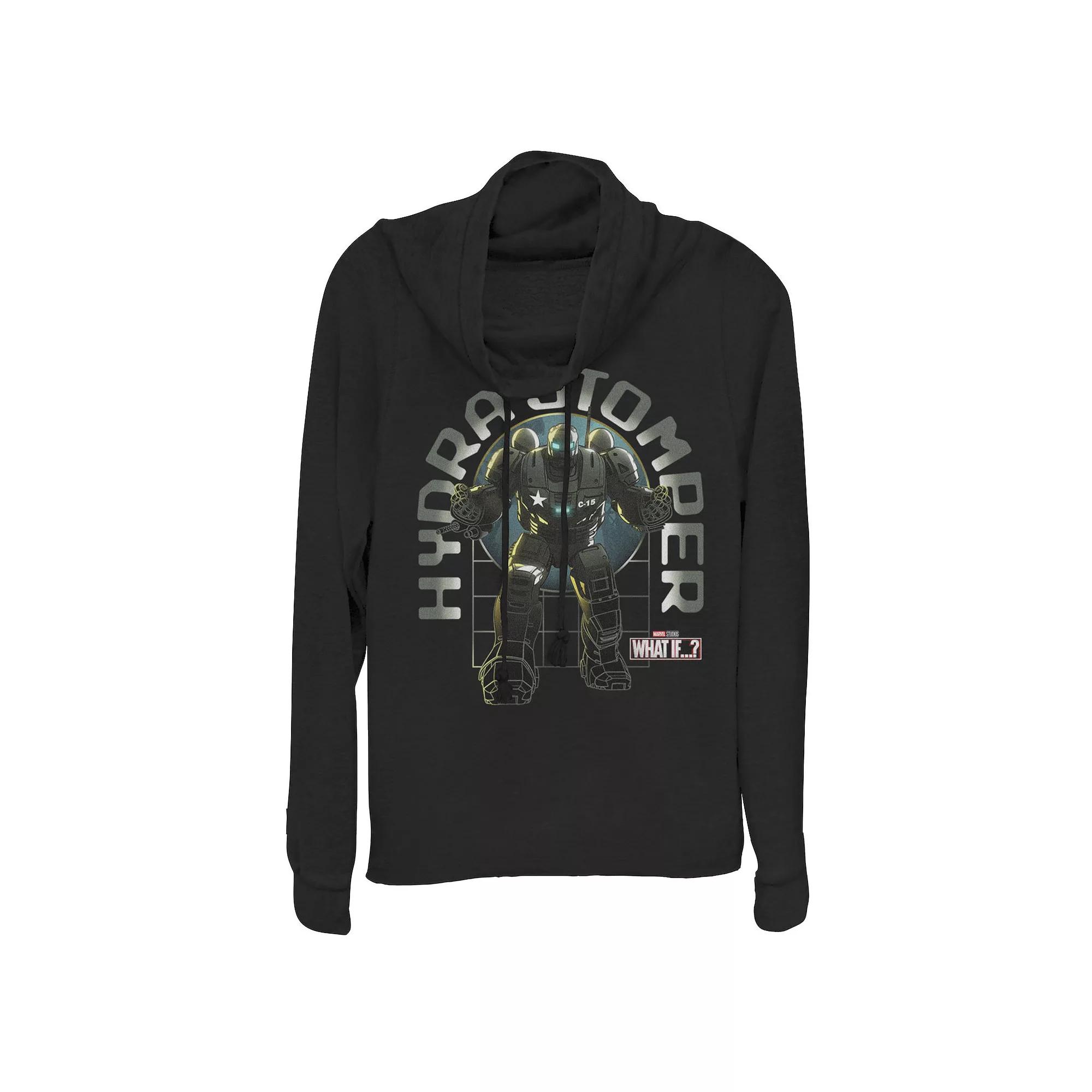 Juniors' Marvel What If Hydrastomper Geo Poster Cowlneck Graphic Lightweight Long Sleeve, Girl's,  Product Image