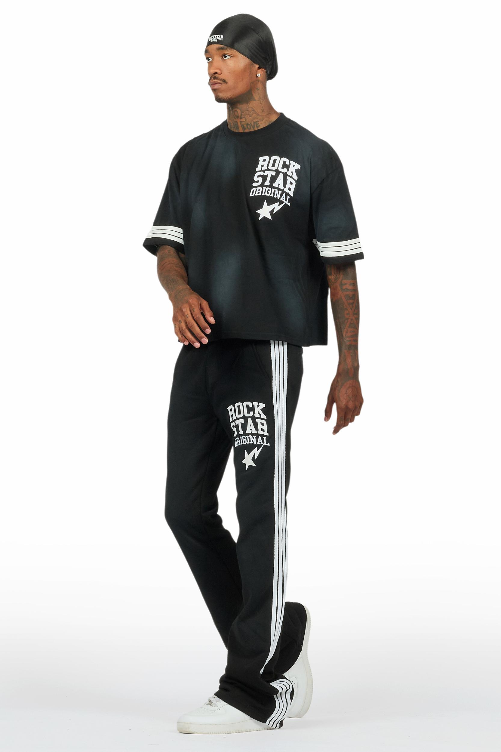 Gerrit Black T-Shirt/Stacked Flare Track Set Male Product Image