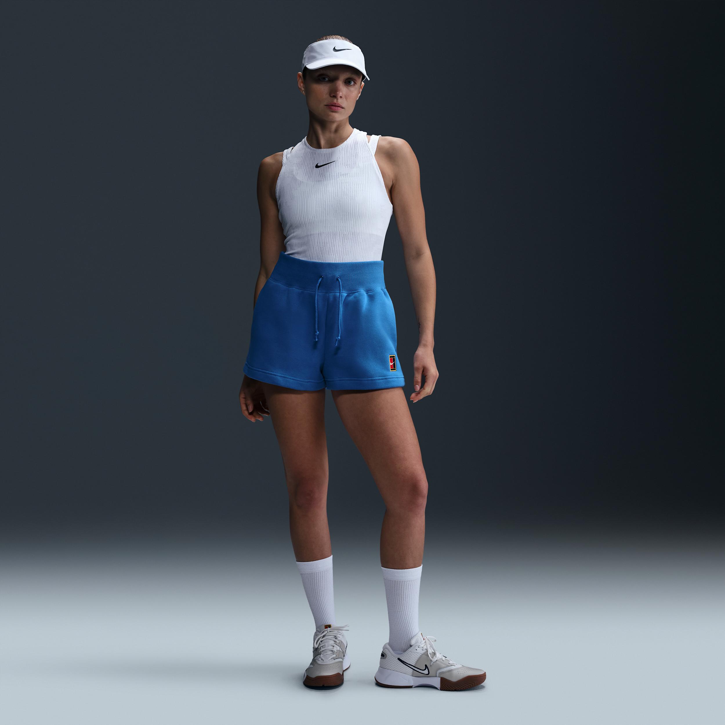 Nike Womens Court Phoenix Fleece High-Waisted Loose Shorts | HQ0364-010 Product Image