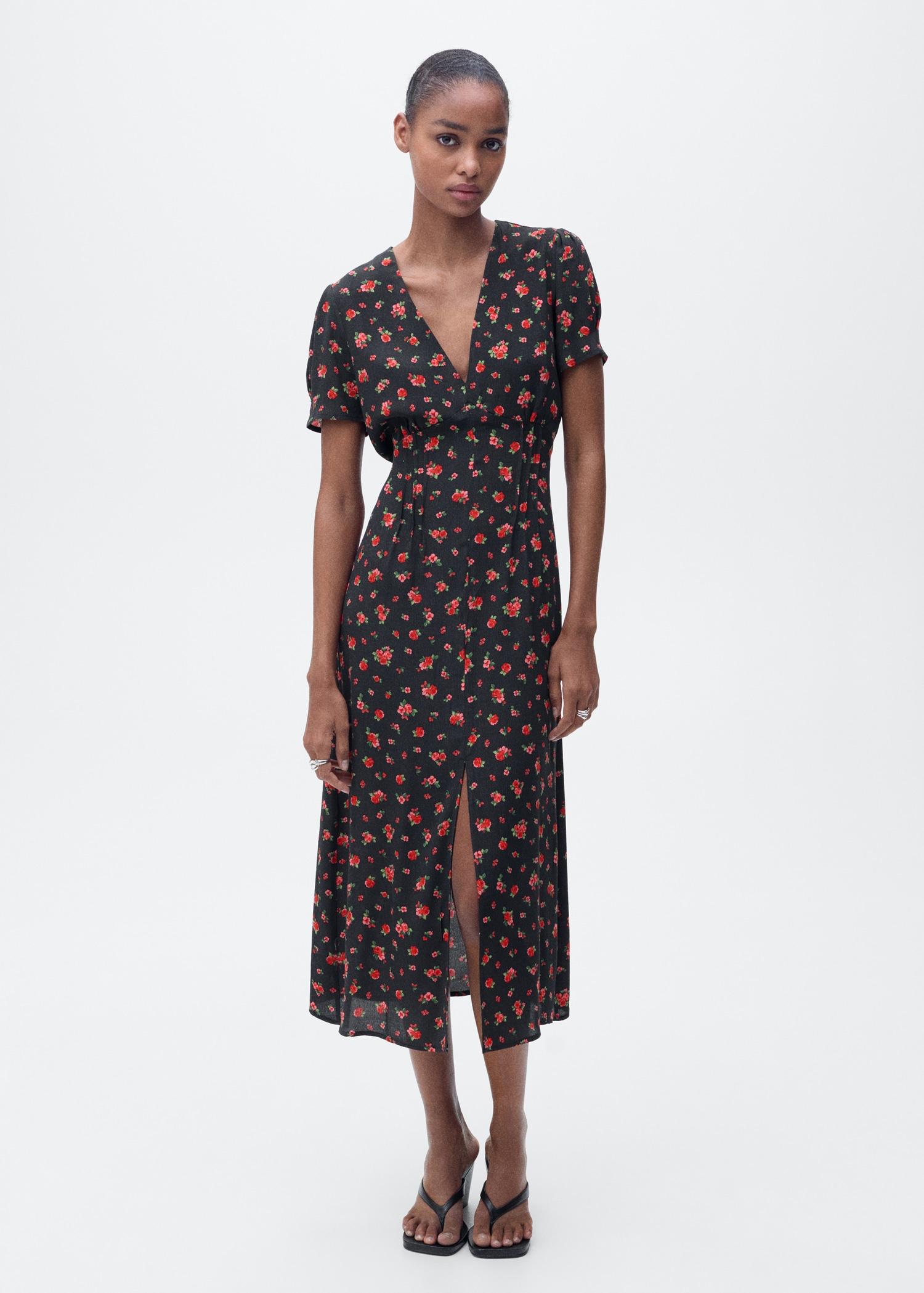 Midi floral dress - Women | MANGO USA Product Image