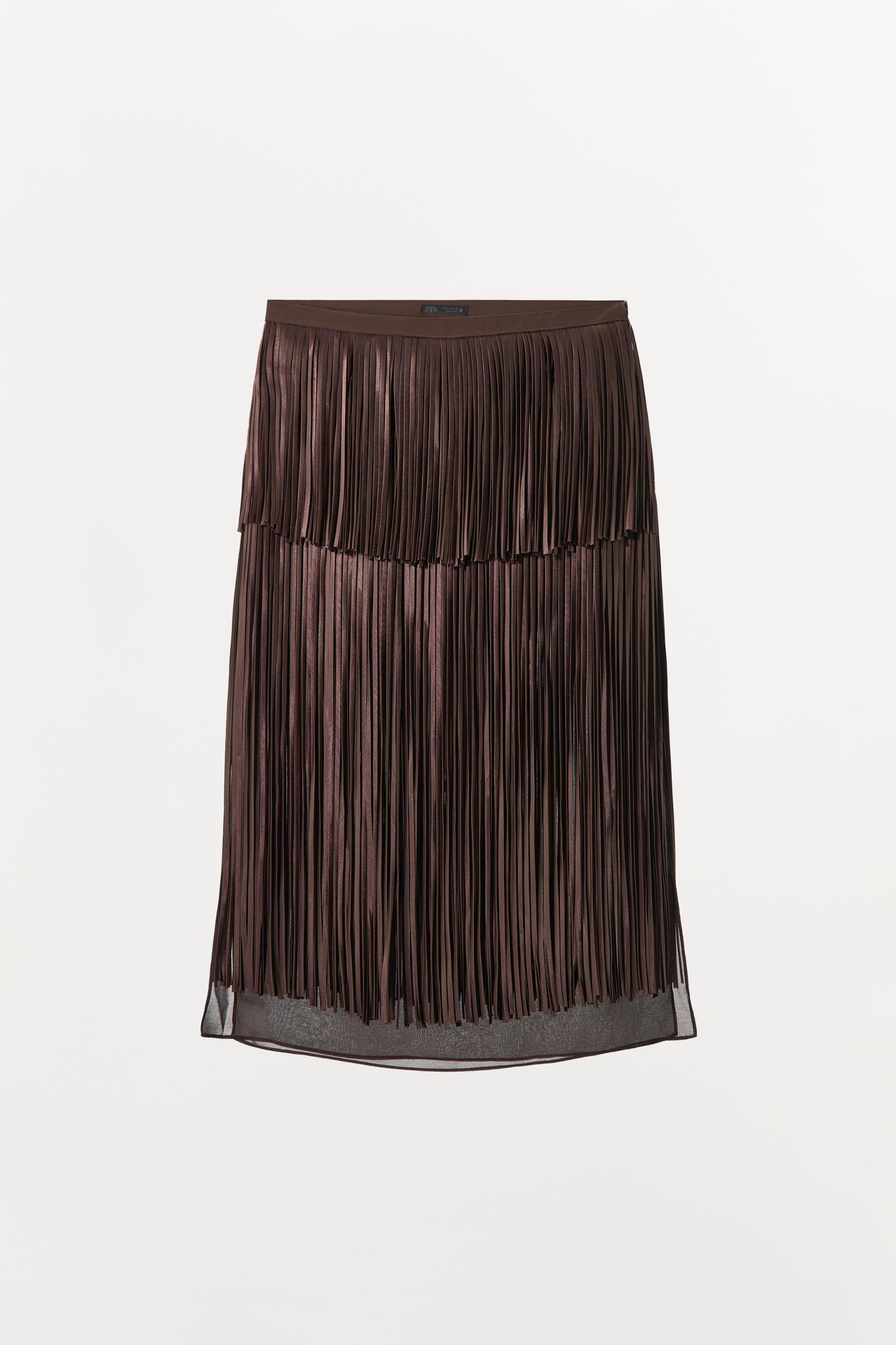 FRINGED MIDI SKIRT Product Image