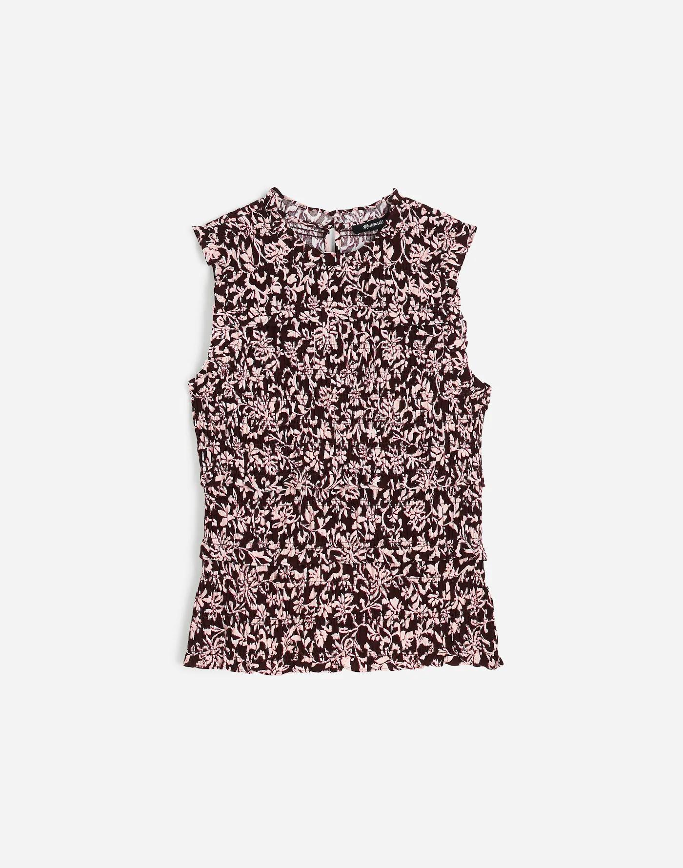 Ruffled Smocked Top in Floral Product Image