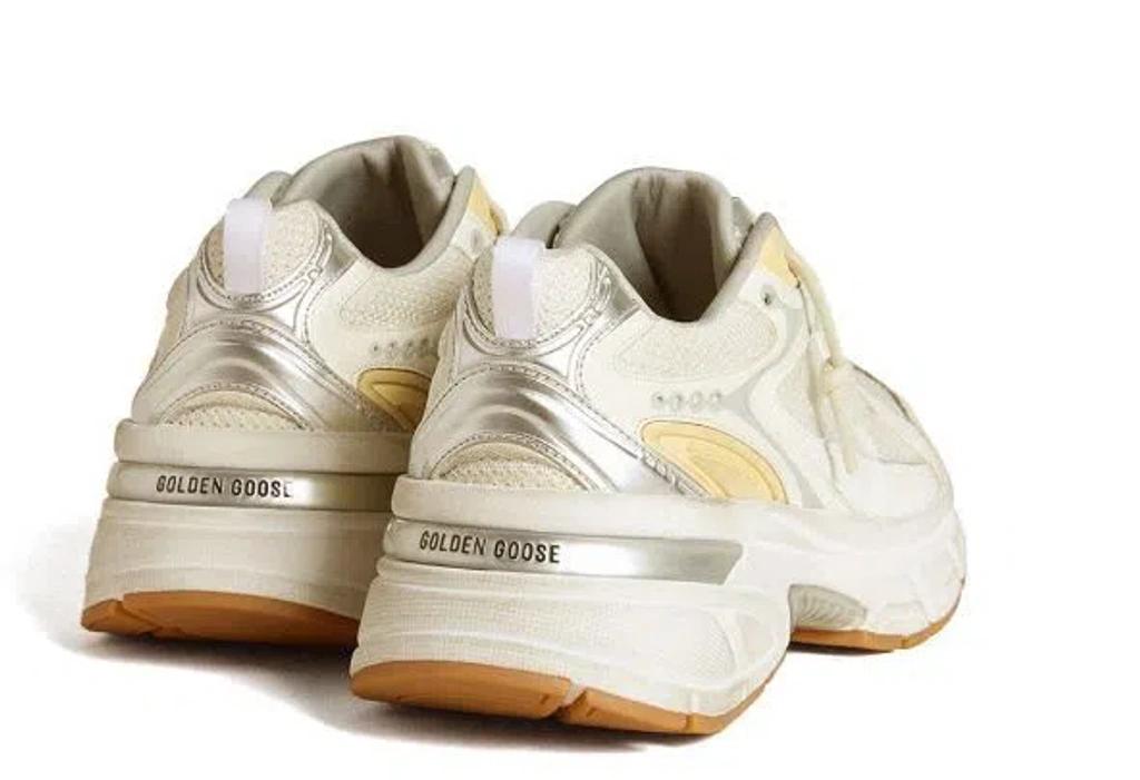 GOLDEN GOOSE Lightstar Leather Net And Suede Upper Sneakers With Tpu Star Net Heel In White Product Image