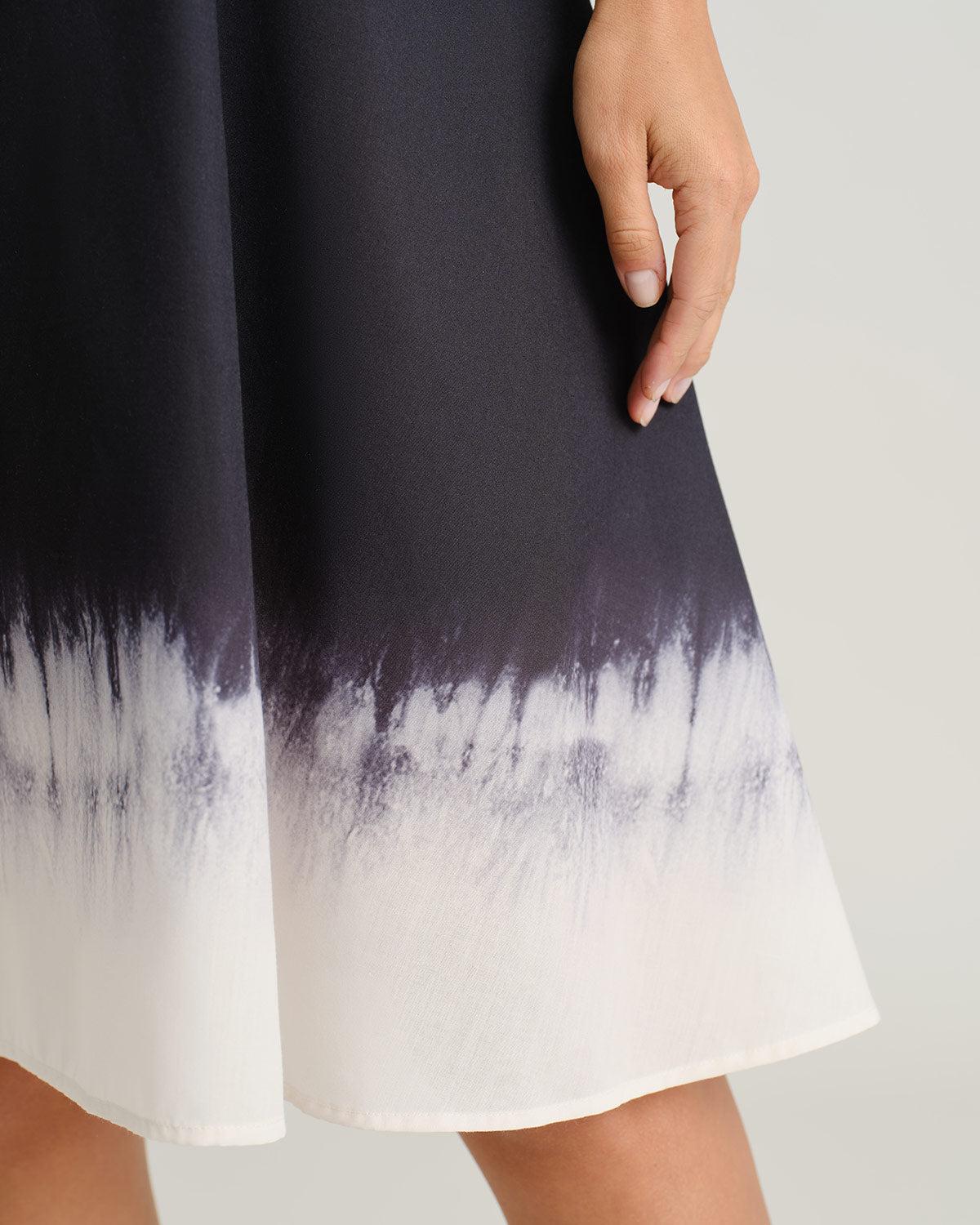 Black Contrast Square Neck Slip Midi Dress Product Image