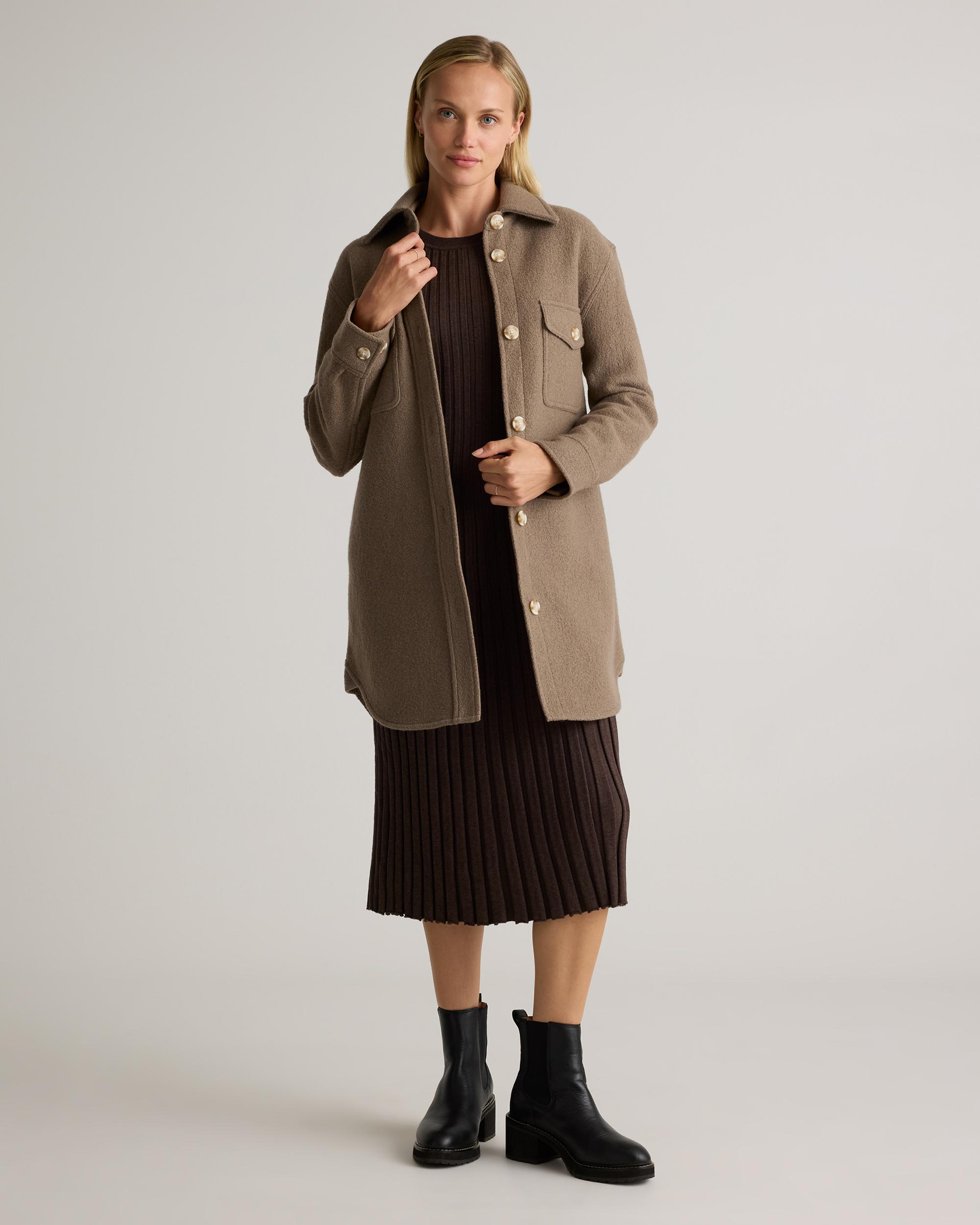 Quince | Women's 100% Merino Wool Long Shirt Jacket Size XL Product Image