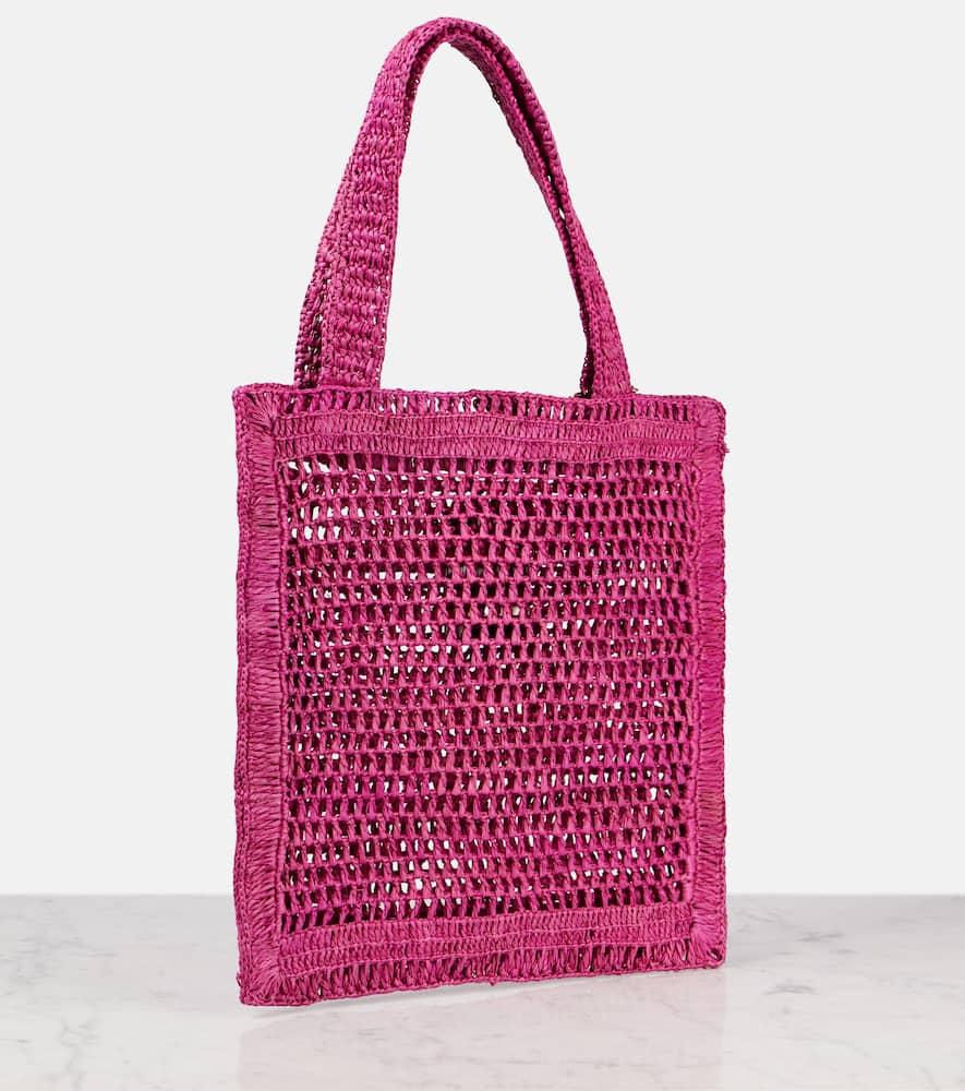 CHLOÉ Chloe Women Fuchsia Raffia Estate Banana Shopping Bag In Fuchsiarose Product Image