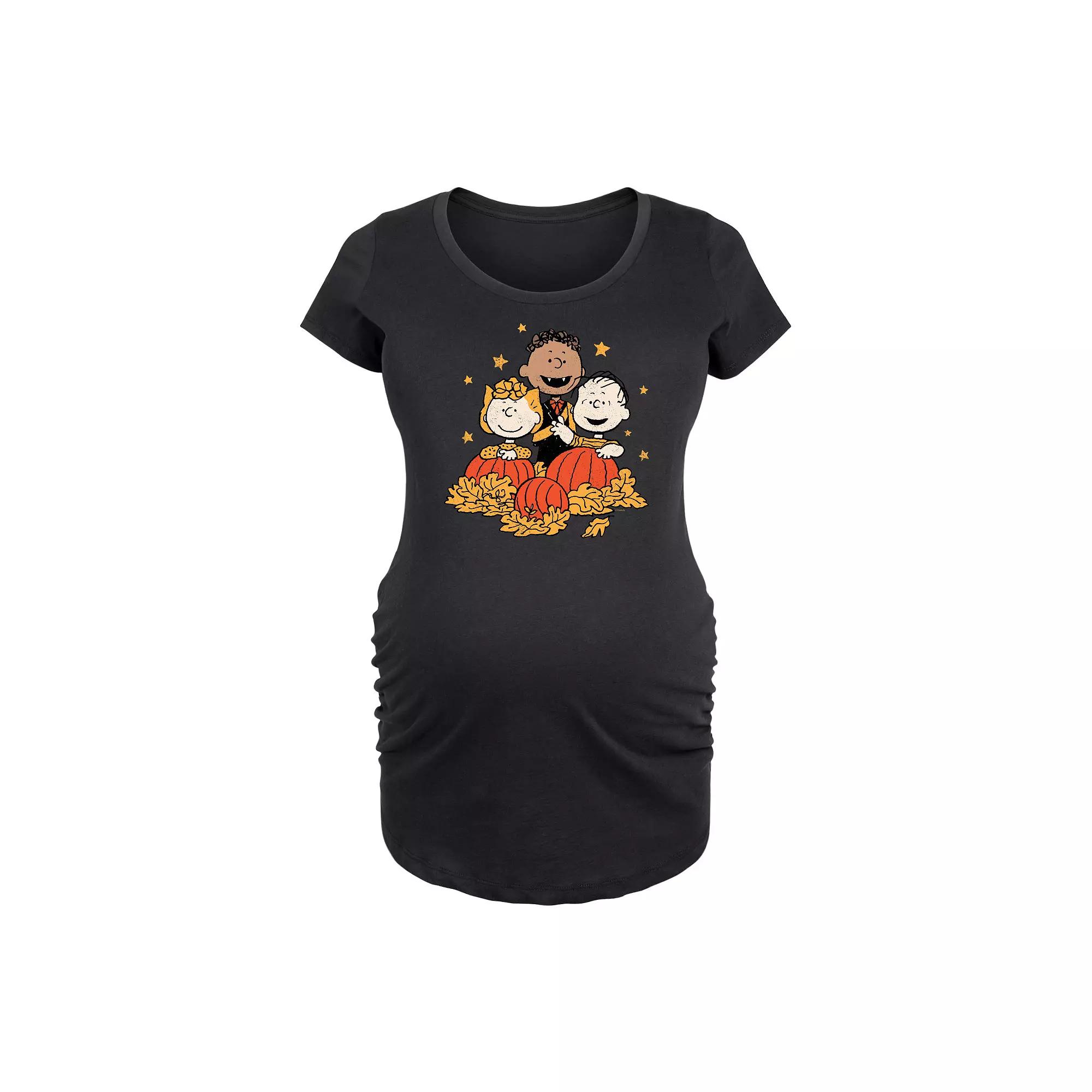 Maternity Peanuts Pumpkin and Leaves Graphic Tee, Women's,  Product Image