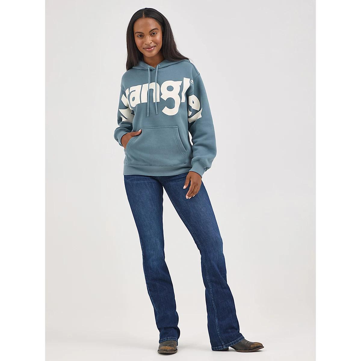 Women's Wrangler Bold Logo Hoodie in Azure Product Image