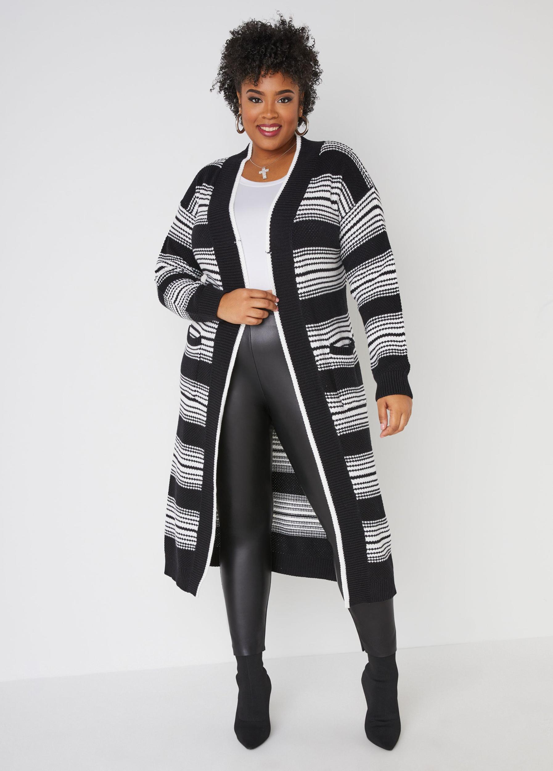 Open Front Stripe Cardigan Product Image