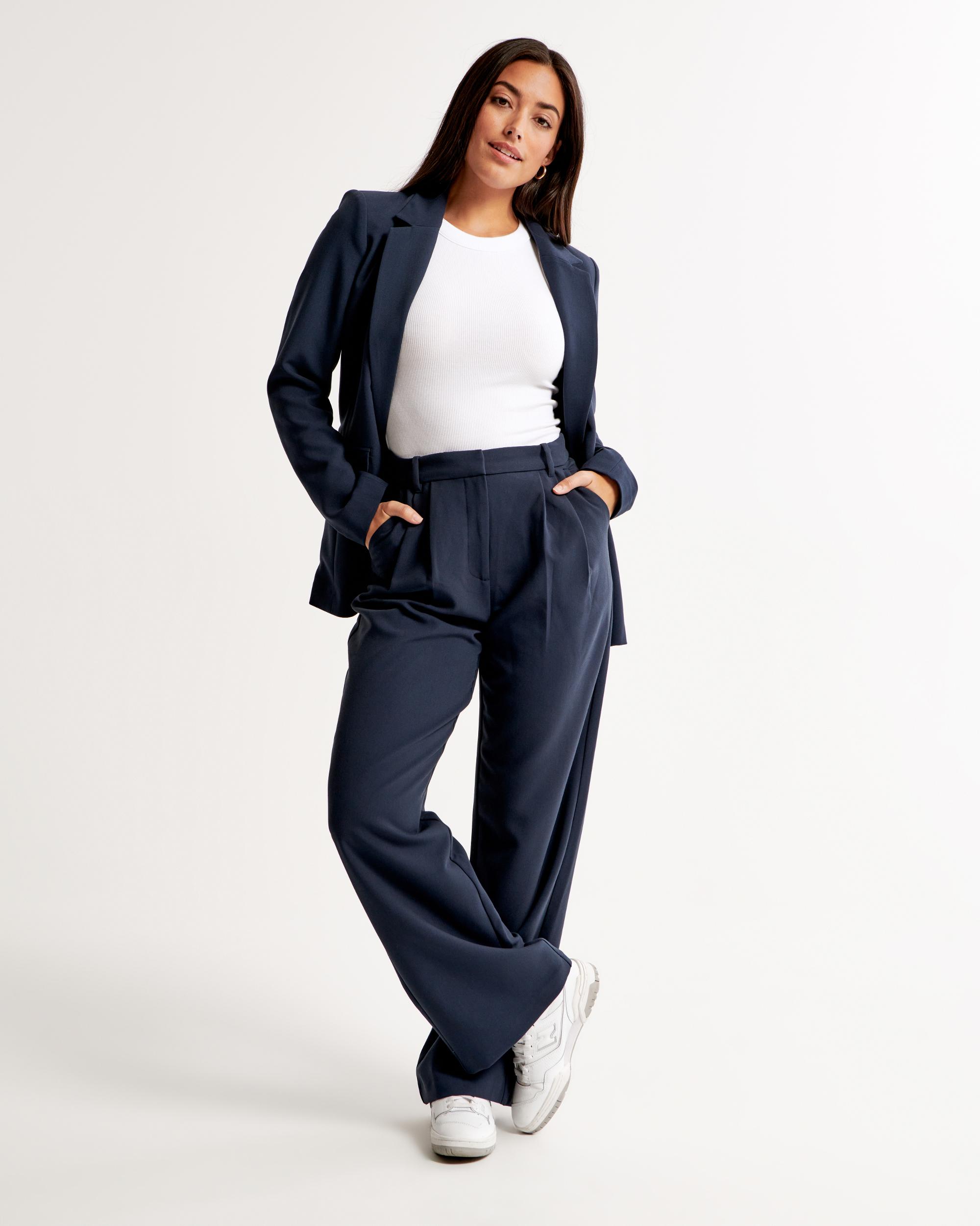 Curve Love A&F Sloane Tailored Wide Leg Pant Product Image