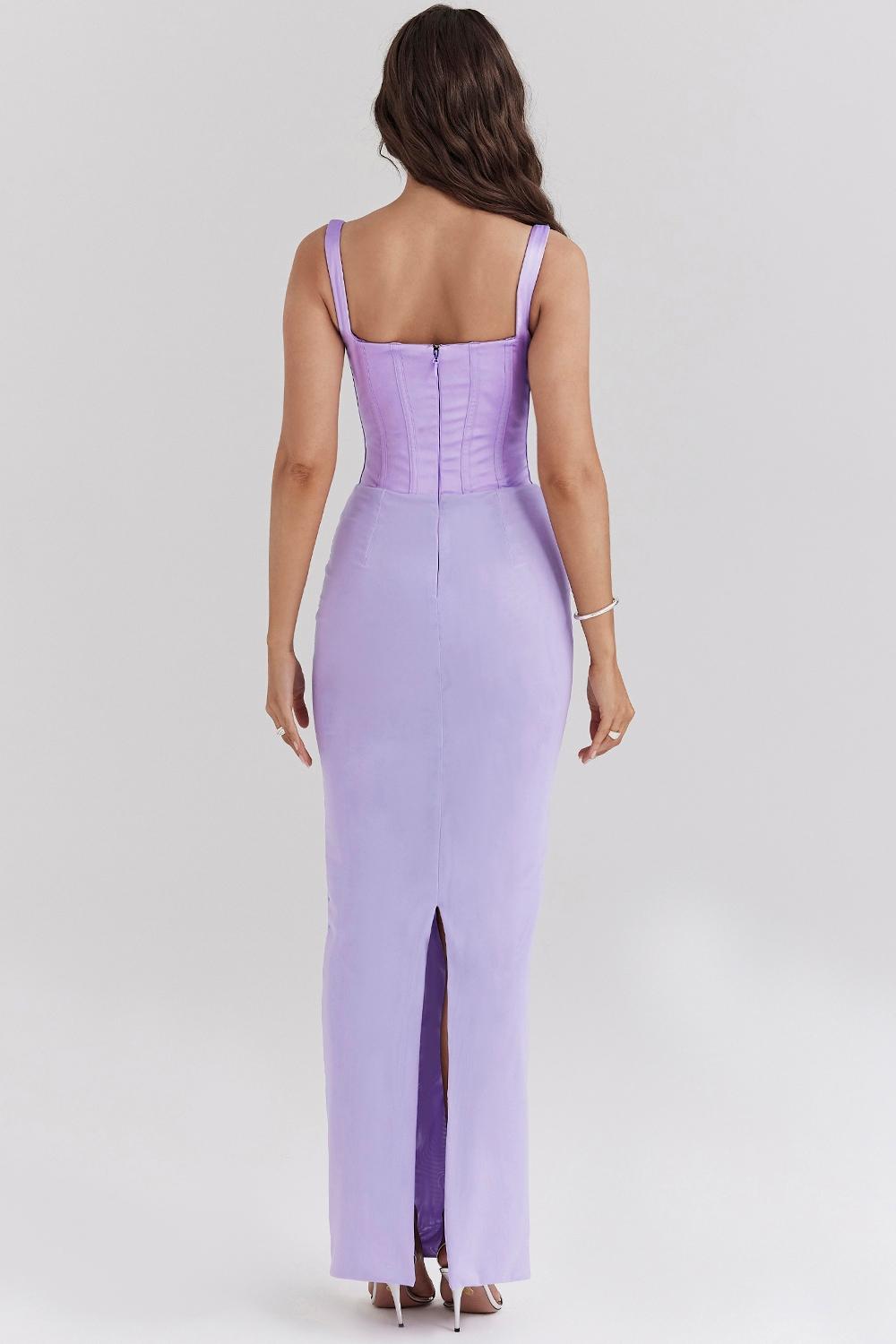 Breeze  orchid satin corset maxi dress Product Image