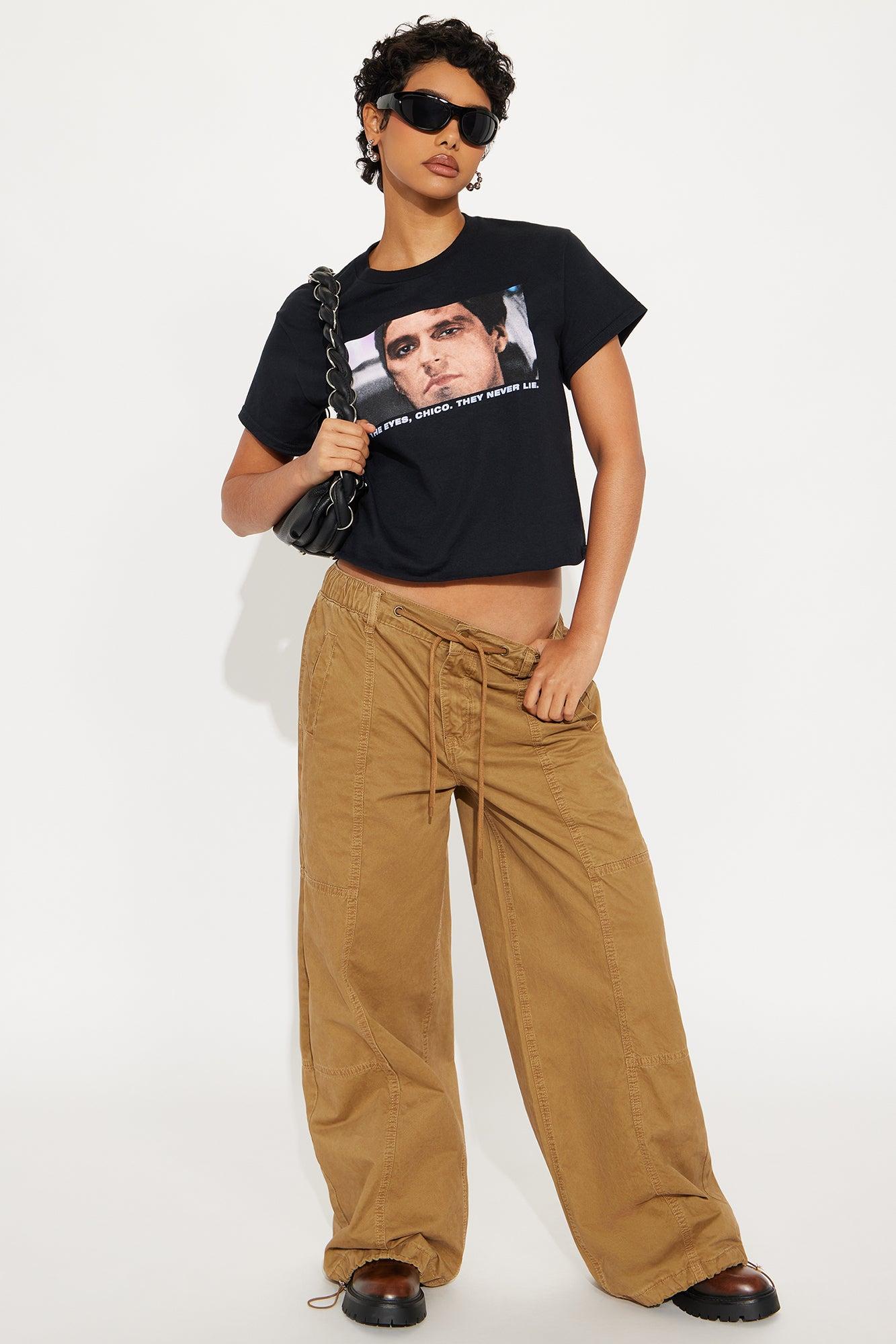 Scarface Eyes Never Lie Cropped Tee - Black Female Product Image