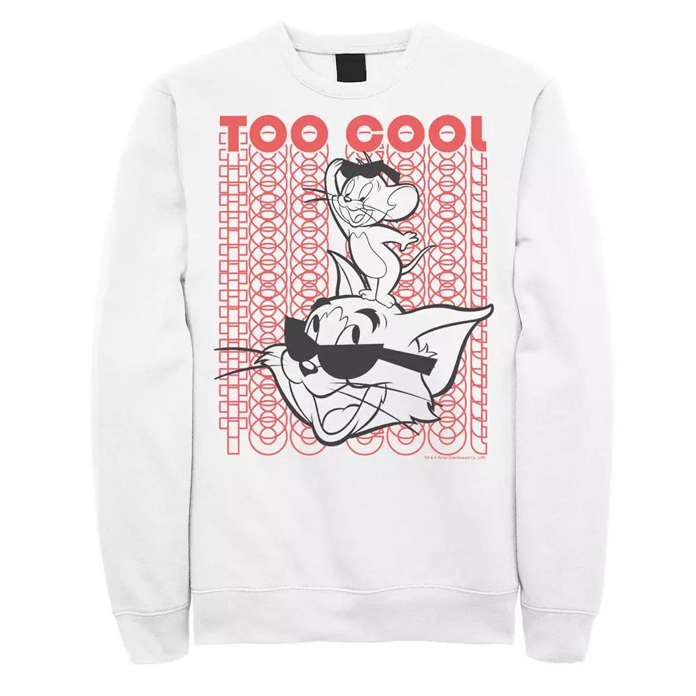 Men's Tom And Jerry Too Cool Word Stack Portrait Sweatshirt,  Product Image