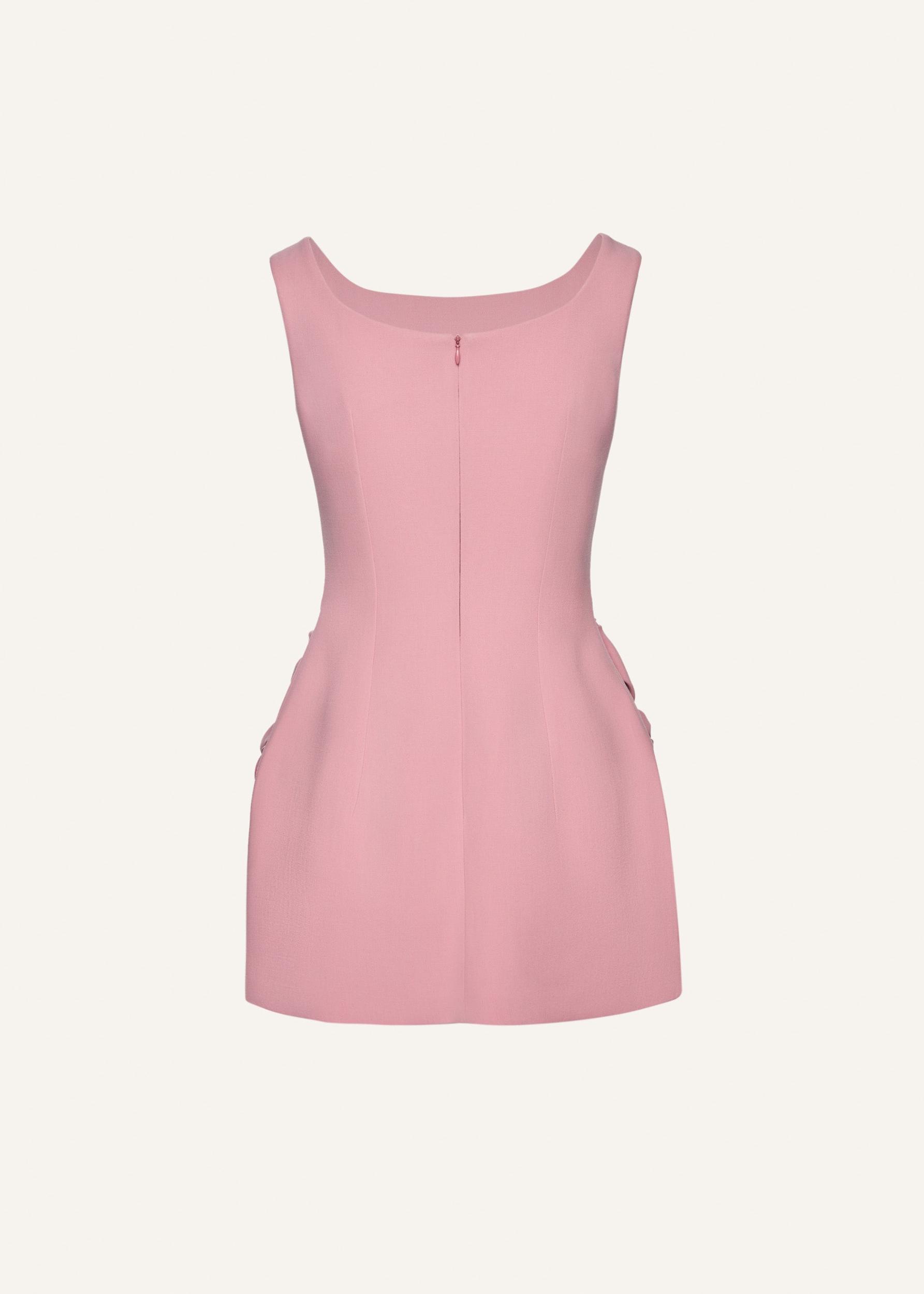 Rose hip wool mini dress in pink Product Image
