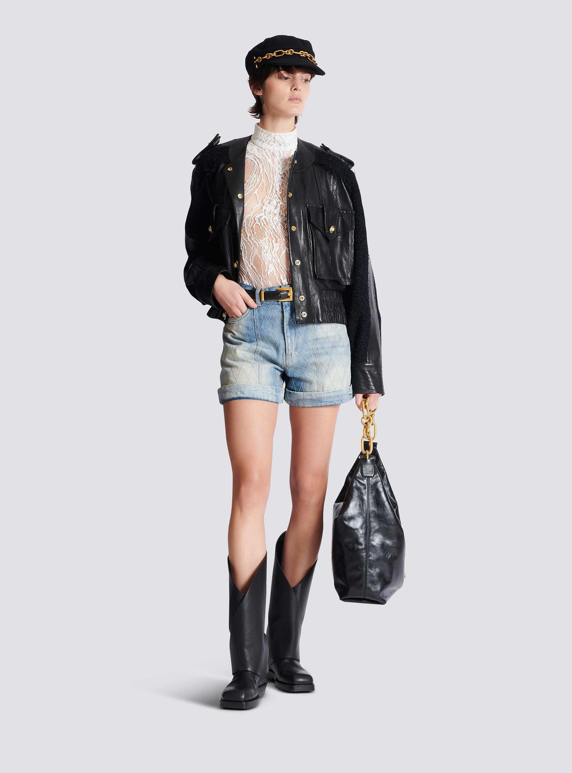 Short Diamond denim shorts Product Image