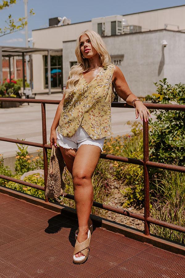 Vacay Bound Linen-Blend Vest Top Curves Product Image