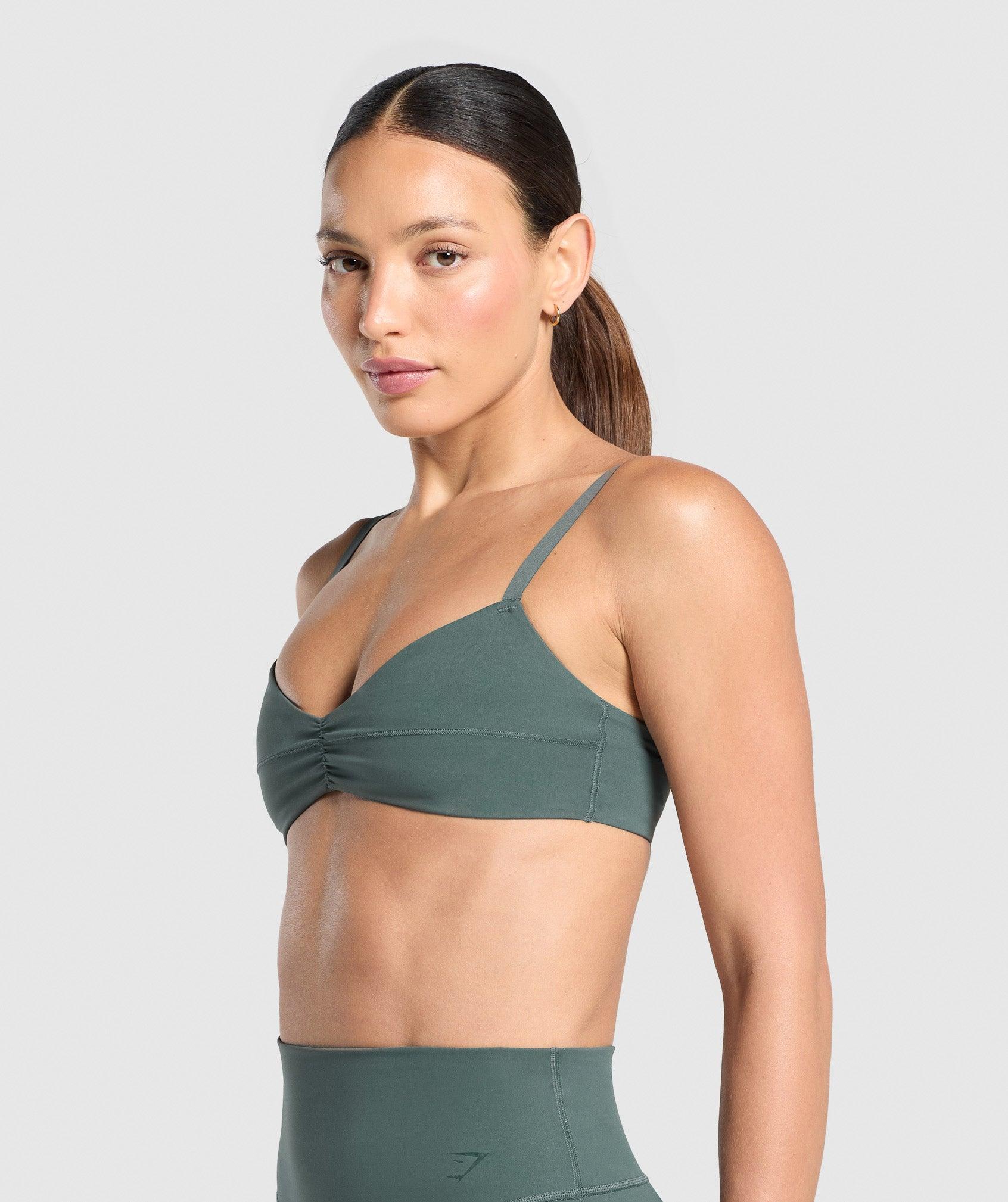 Gymshark Elevate Ruched Sports Bra - Slate Teal Female Product Image