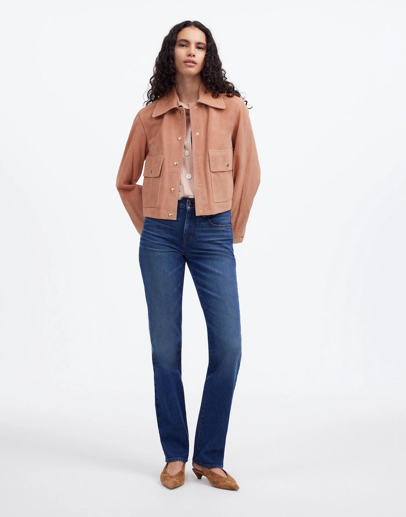 Crop Chore Jacket in Suede Product Image