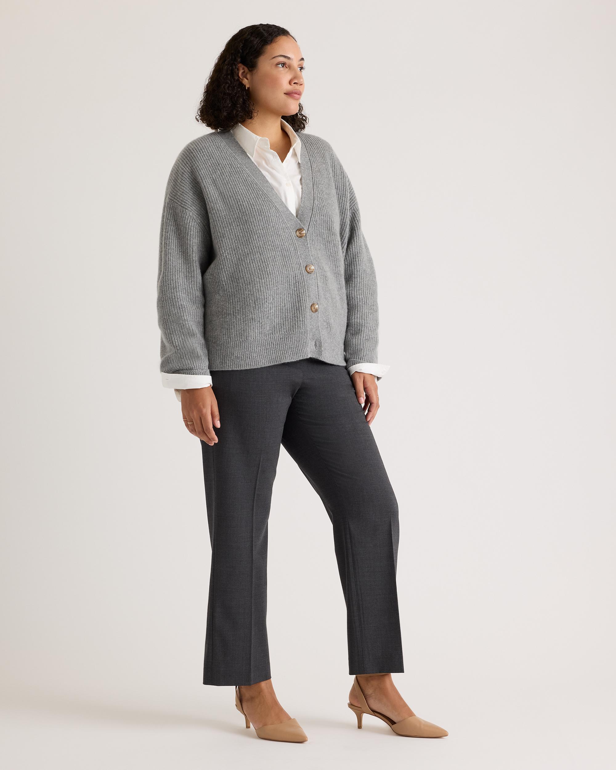 Quince | Women's Mongolian Cashmere Fisherman Boxy Cropped Cardigan Sweater Size XL Product Image