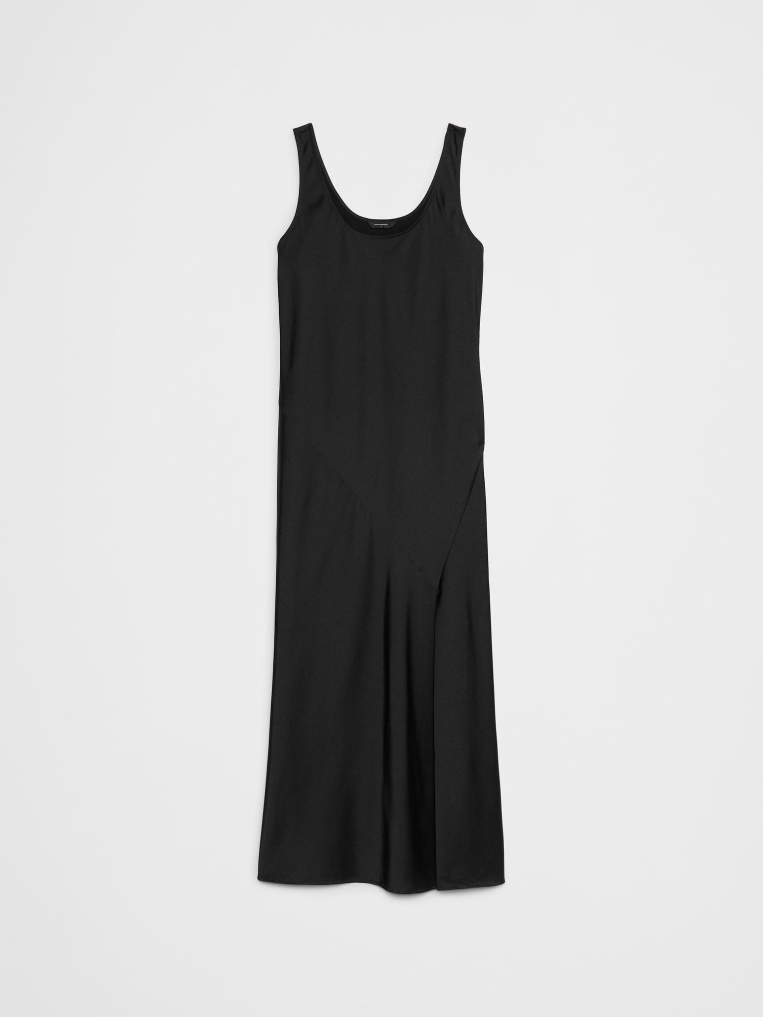 Silky Twill Slit Maxi Dress Product Image