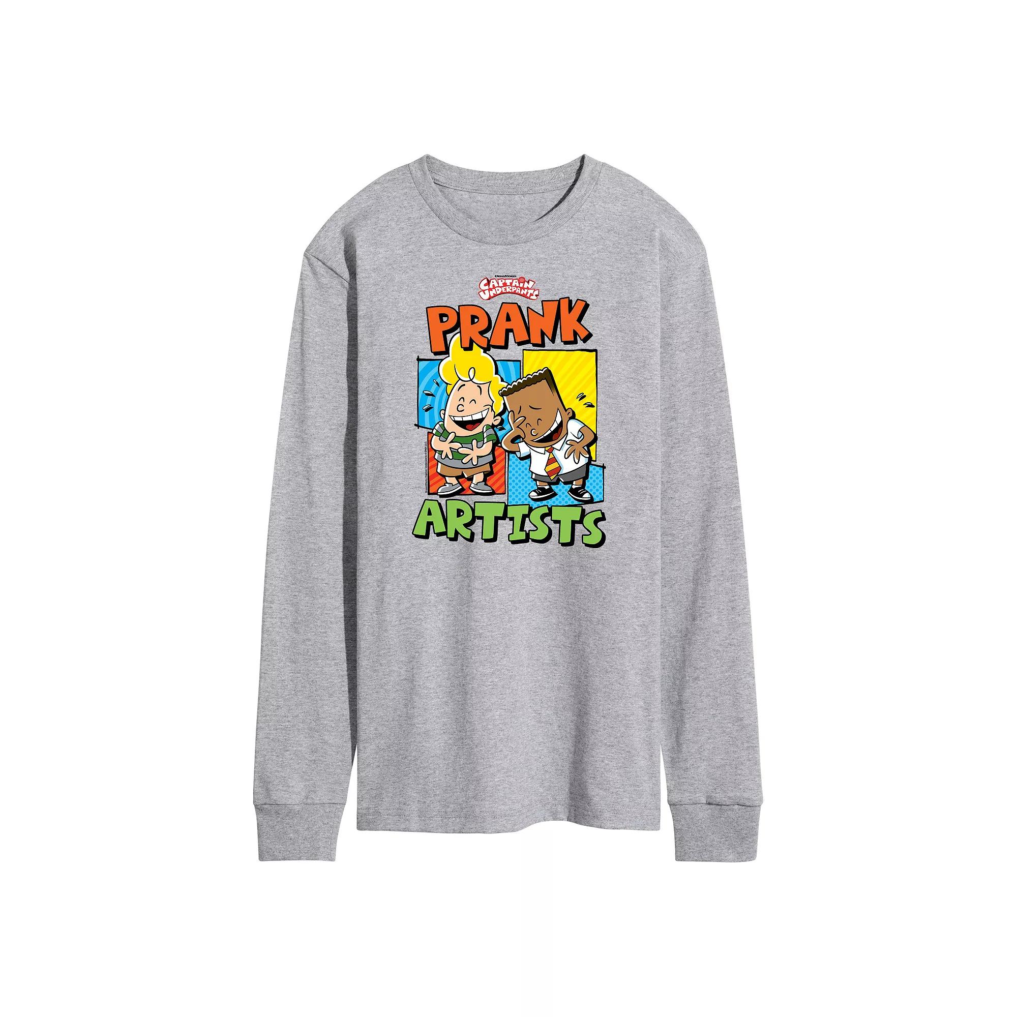 Men's Captain Underpants Prank Artists Long Sleeve Graphic Tee,  Product Image