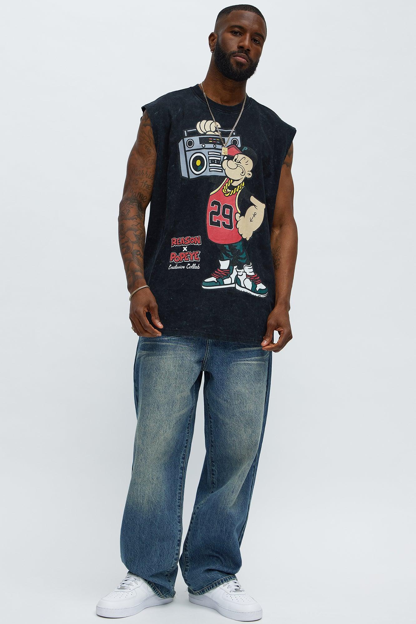 Popeye Speakbox Short Sleeve Tee - Grey Product Image