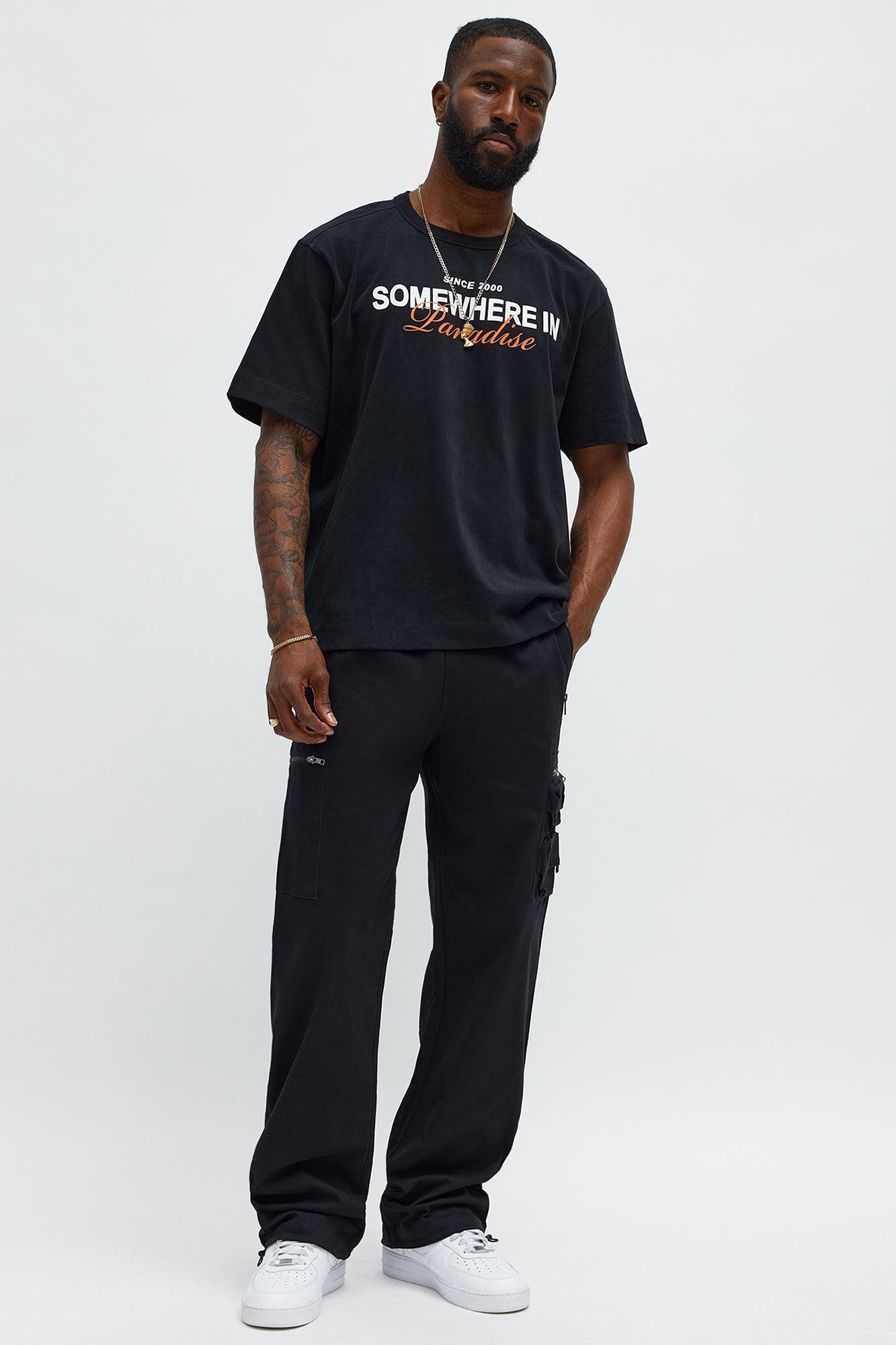 Somewhere In Paradise Oversized Short Sleeve Tee - Black Wash Male Product Image