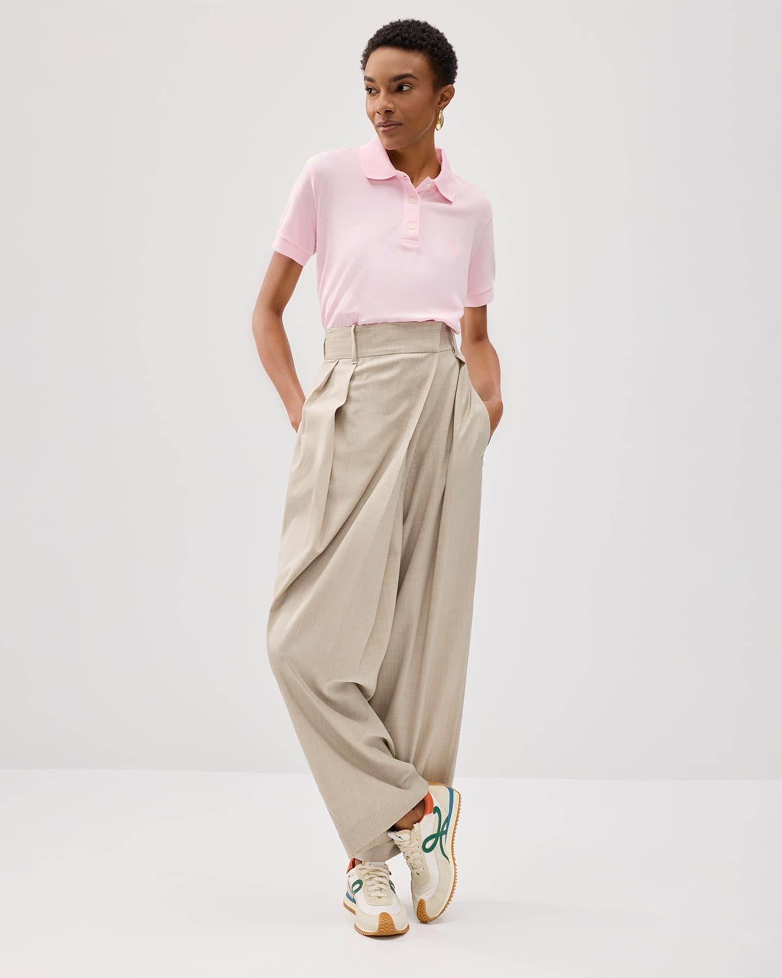 Short-Sleeve Trapeze Polo Top Product Image