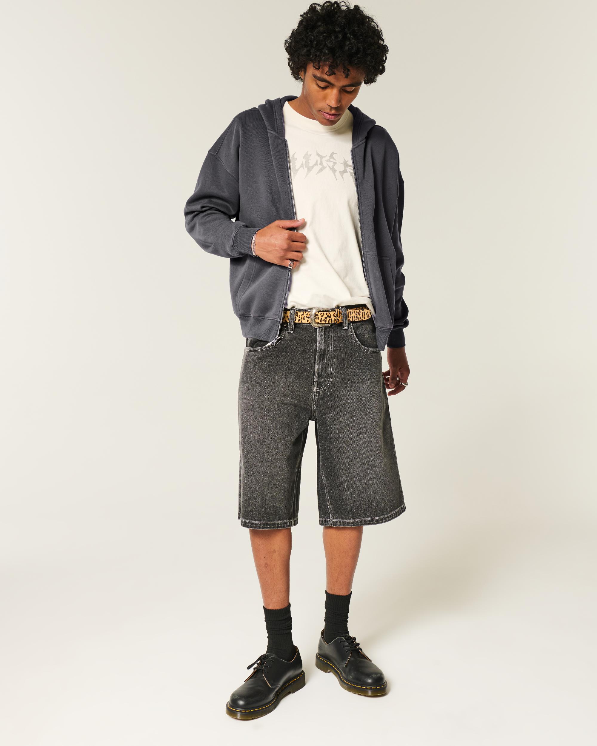 Boxy Flame Graphic Zip-Up Hoodie Product Image