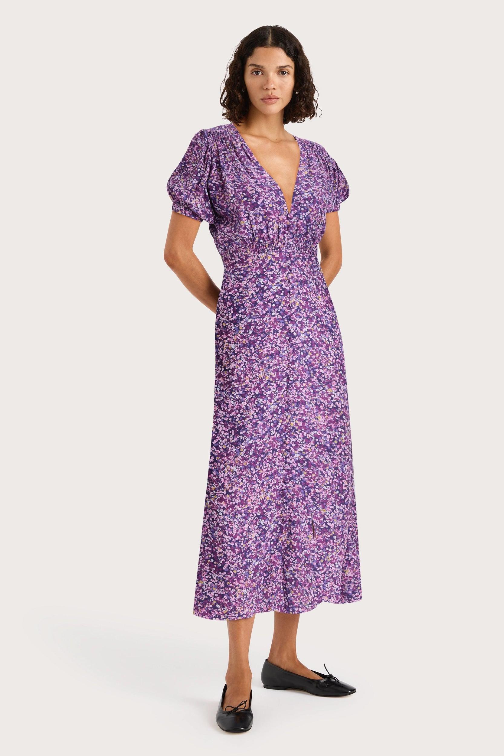 Bellavista Midi Dress Meander Micro Purple - Final Sale Product Image