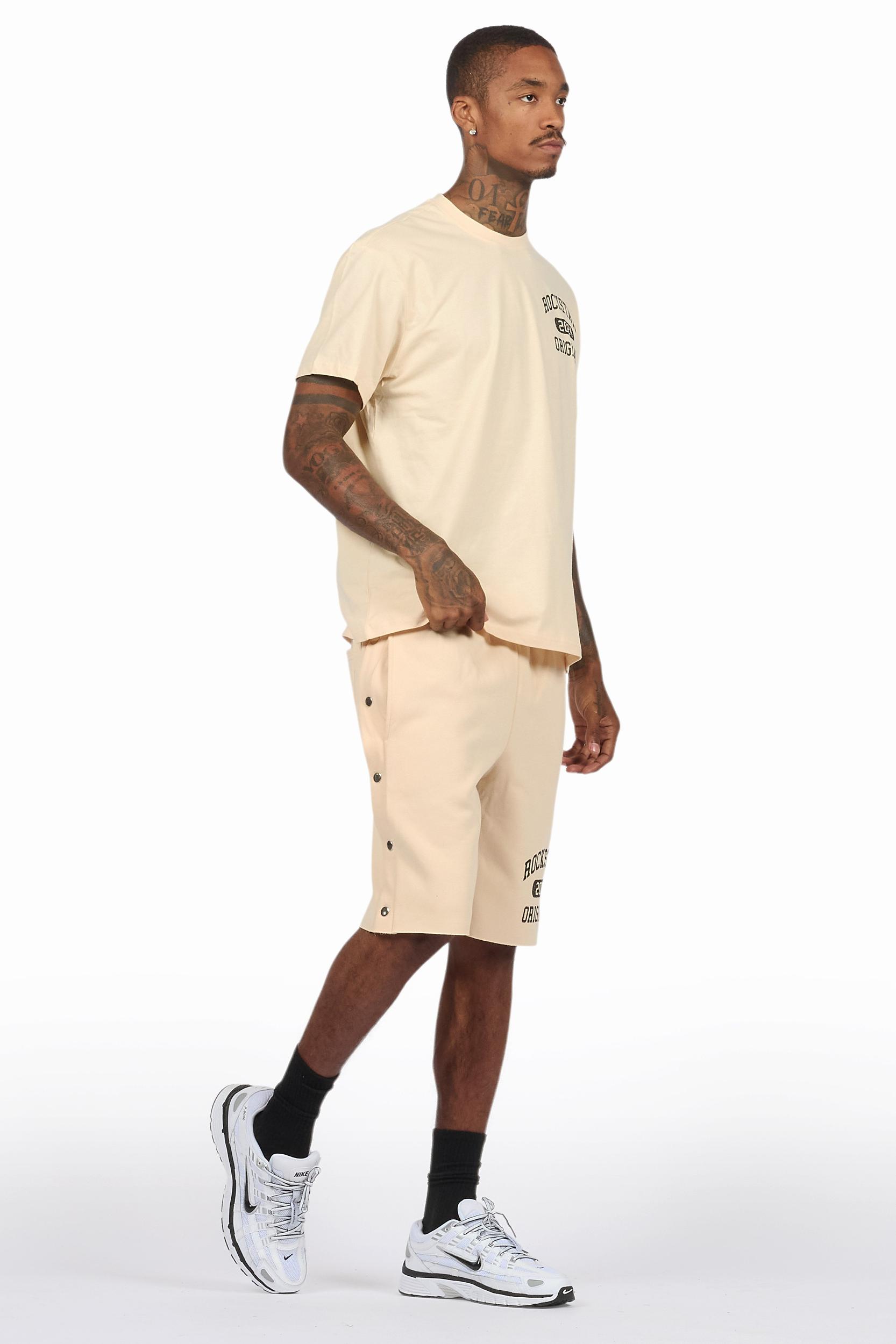 Lex Beige T-Shirt/Short Set Male Product Image