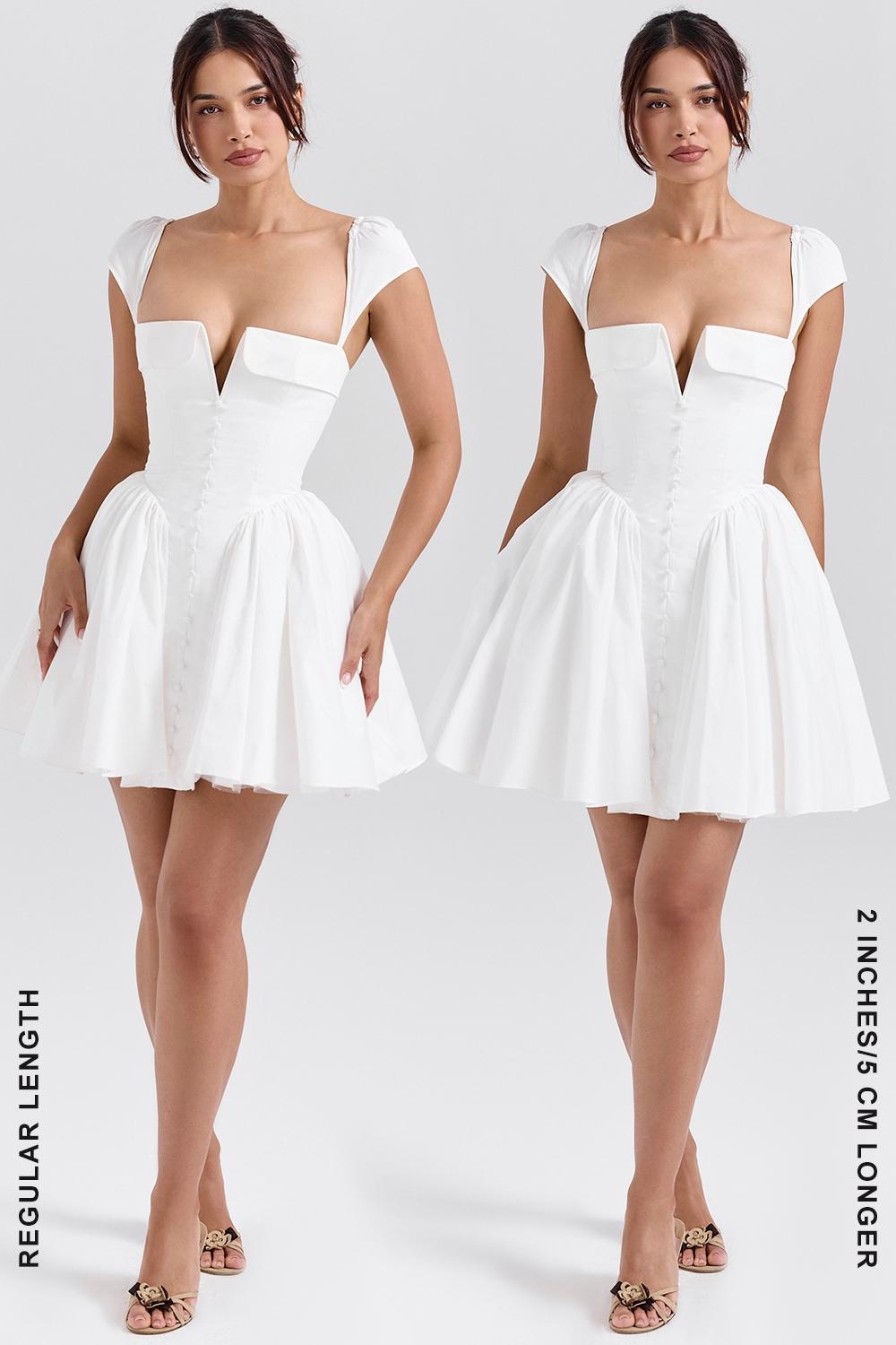 Florence  white cotton corset mini dress Product Image
