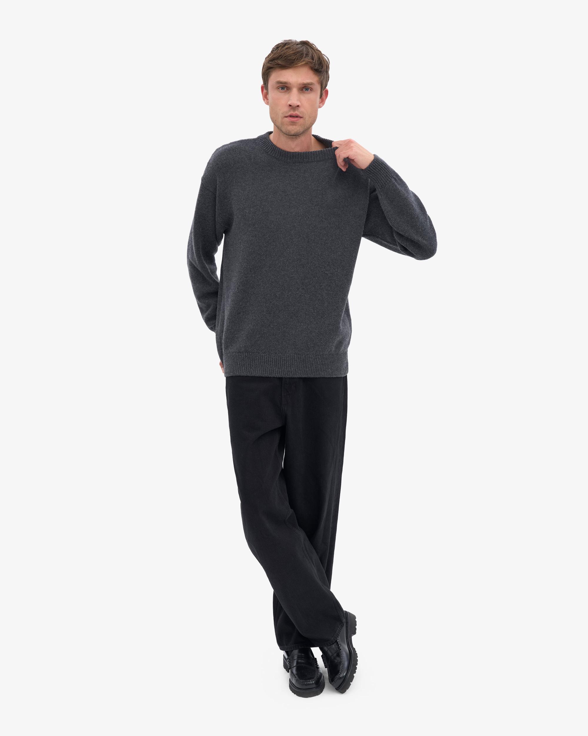 Oversized Merino Wool Crew - Dusty Olive Product Image