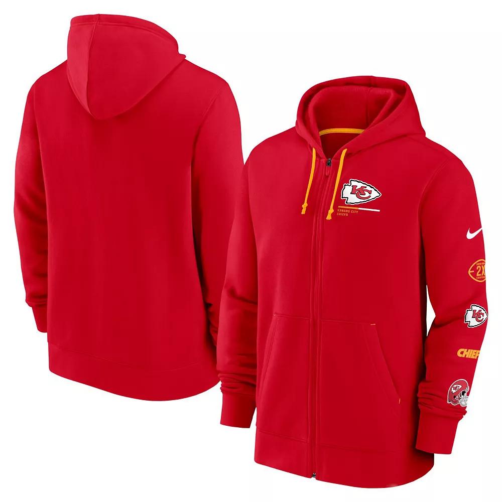 Men's Nike Red Kansas City Chiefs Surrey Full-Zip Hoodie,  Product Image