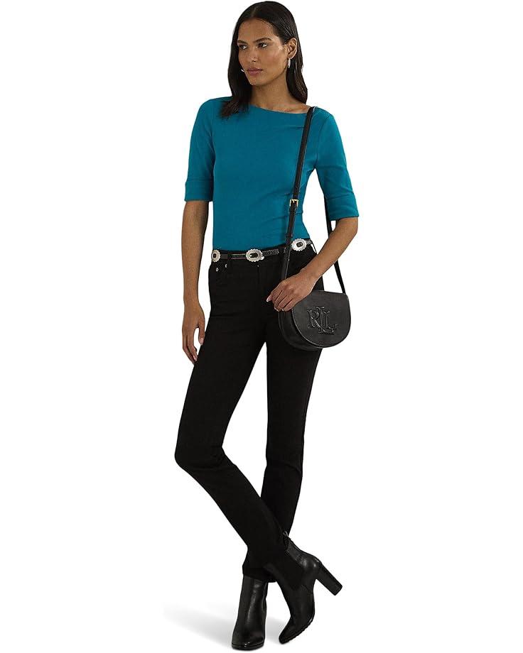 Stretch Cotton Boatneck Top Product Image