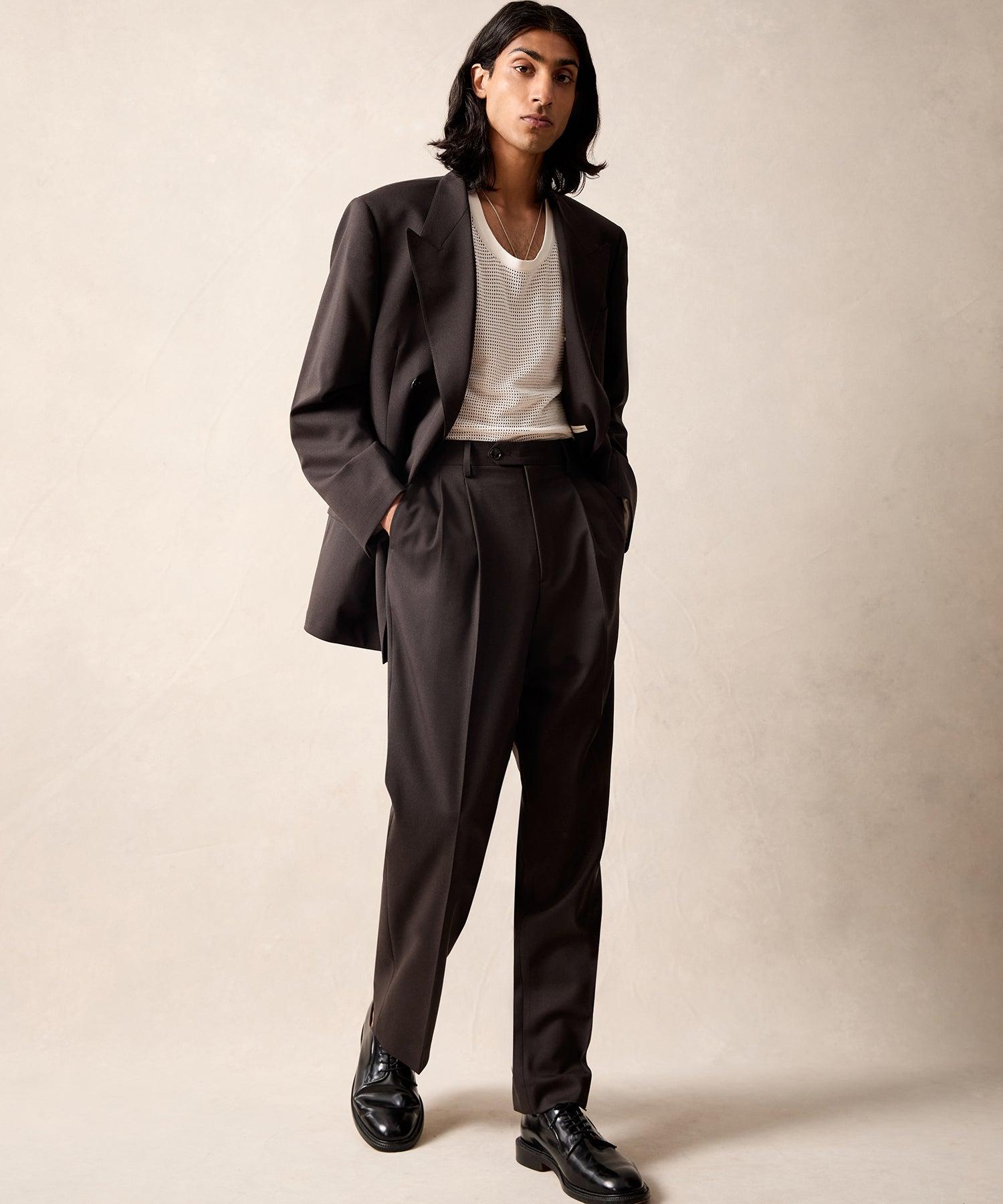 Italian Gabardine Wythe Jacket in Dark Brown Product Image