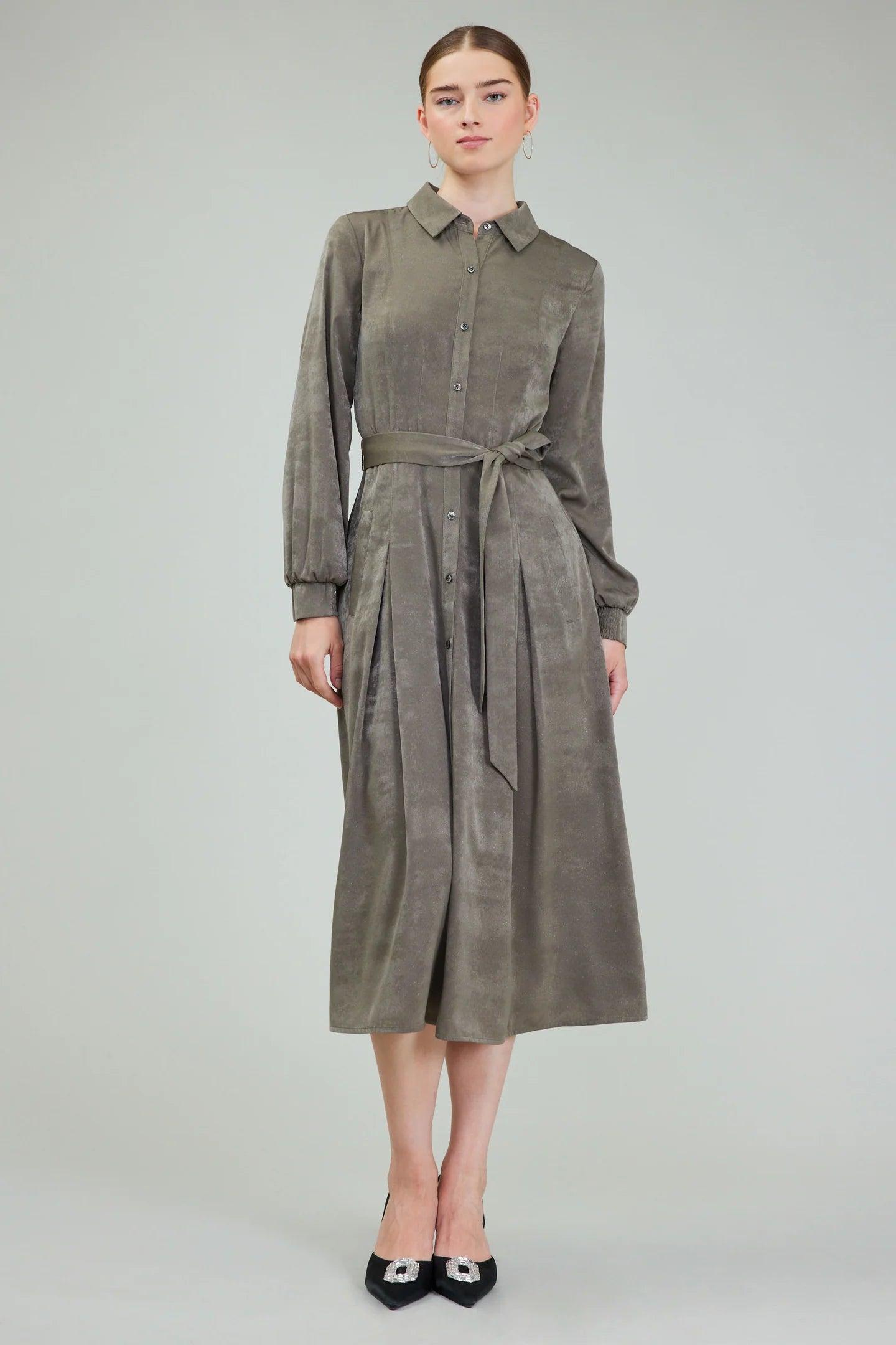 Shirt Dress with Smocked Cuffs Product Image