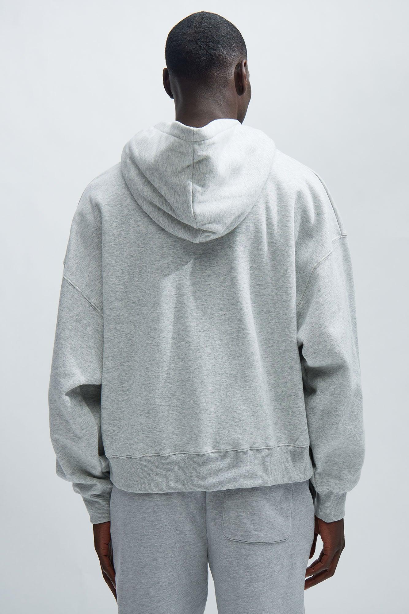 Tyson Oversized Heavyweight Zip Up - Heather Grey Product Image
