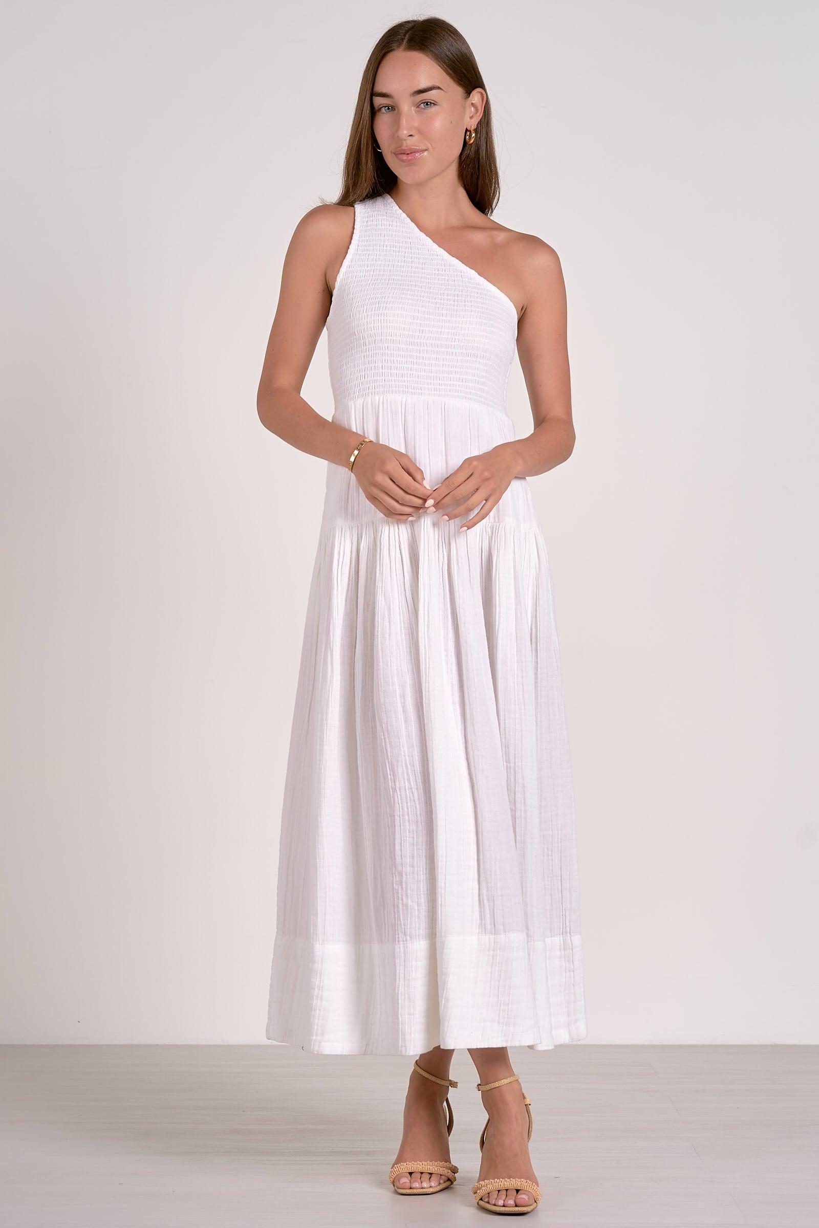 Off Shoulder Smocked Maxi Dress Product Image