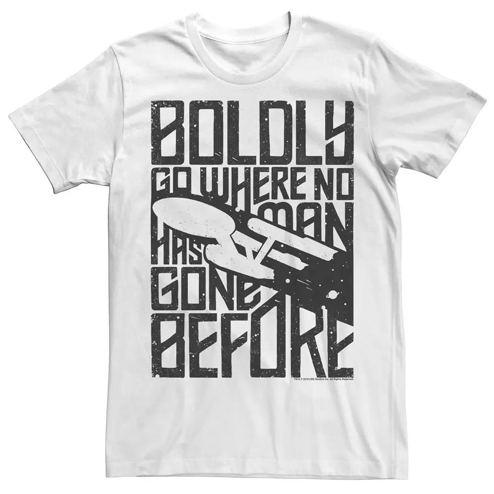 Men's Star Trek Boldly Go Quote Tee, Size: 3XL, White Product Image