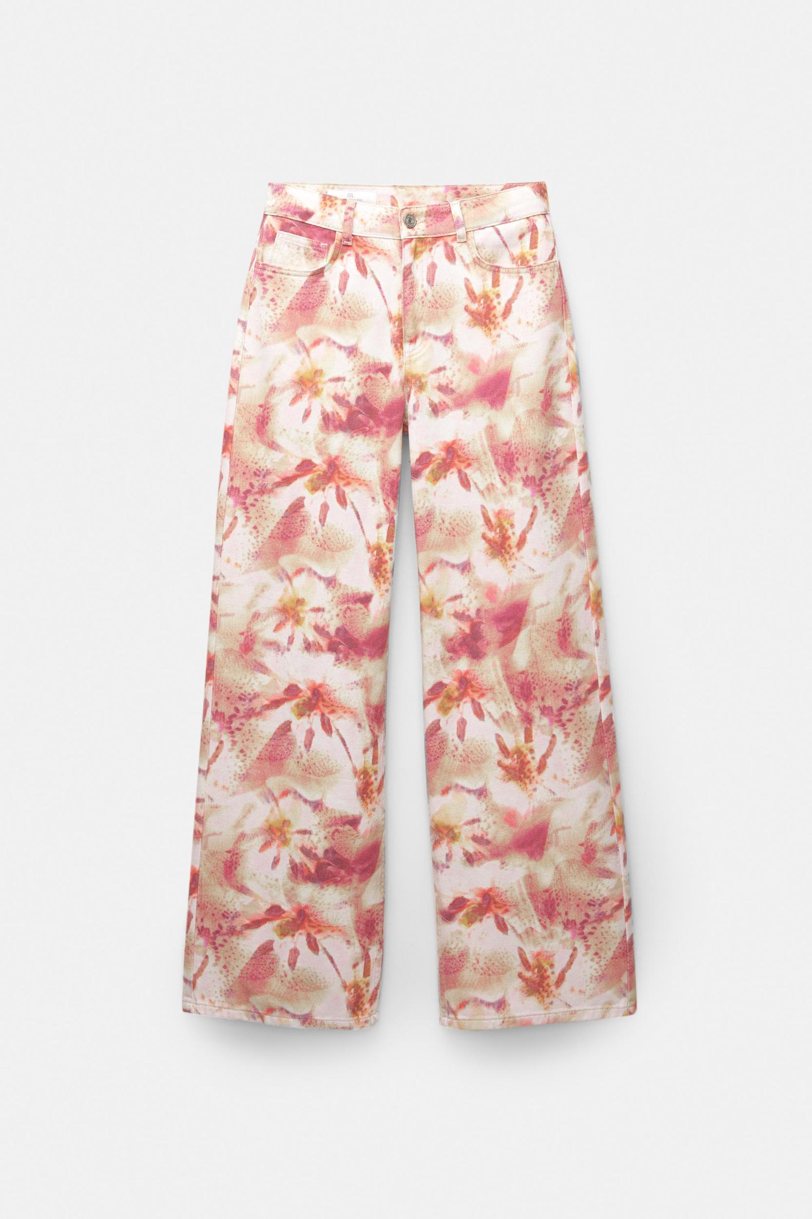 Floral print baggy jeans Product Image