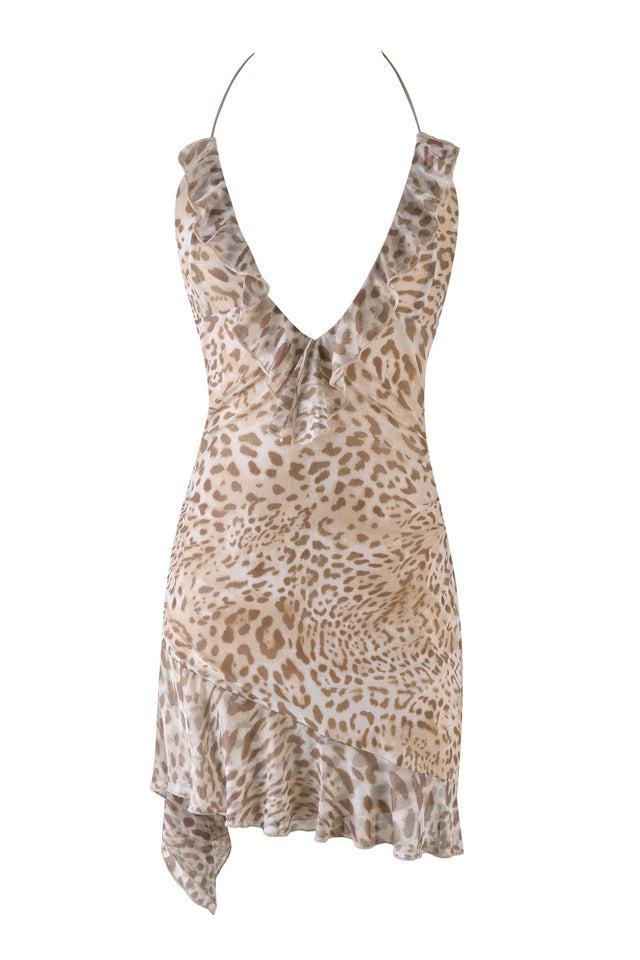VIRA MINI DRESS - NEUTRAL : ANIMAL : JAGUAR Product Image